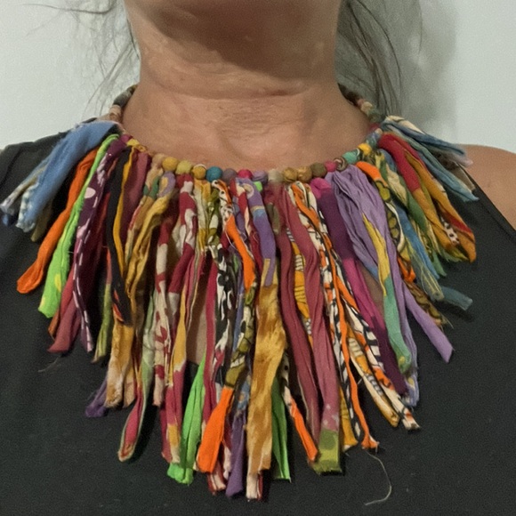 Rare Multi Colored Fabric Neck Garment - Picture 1 of 4
